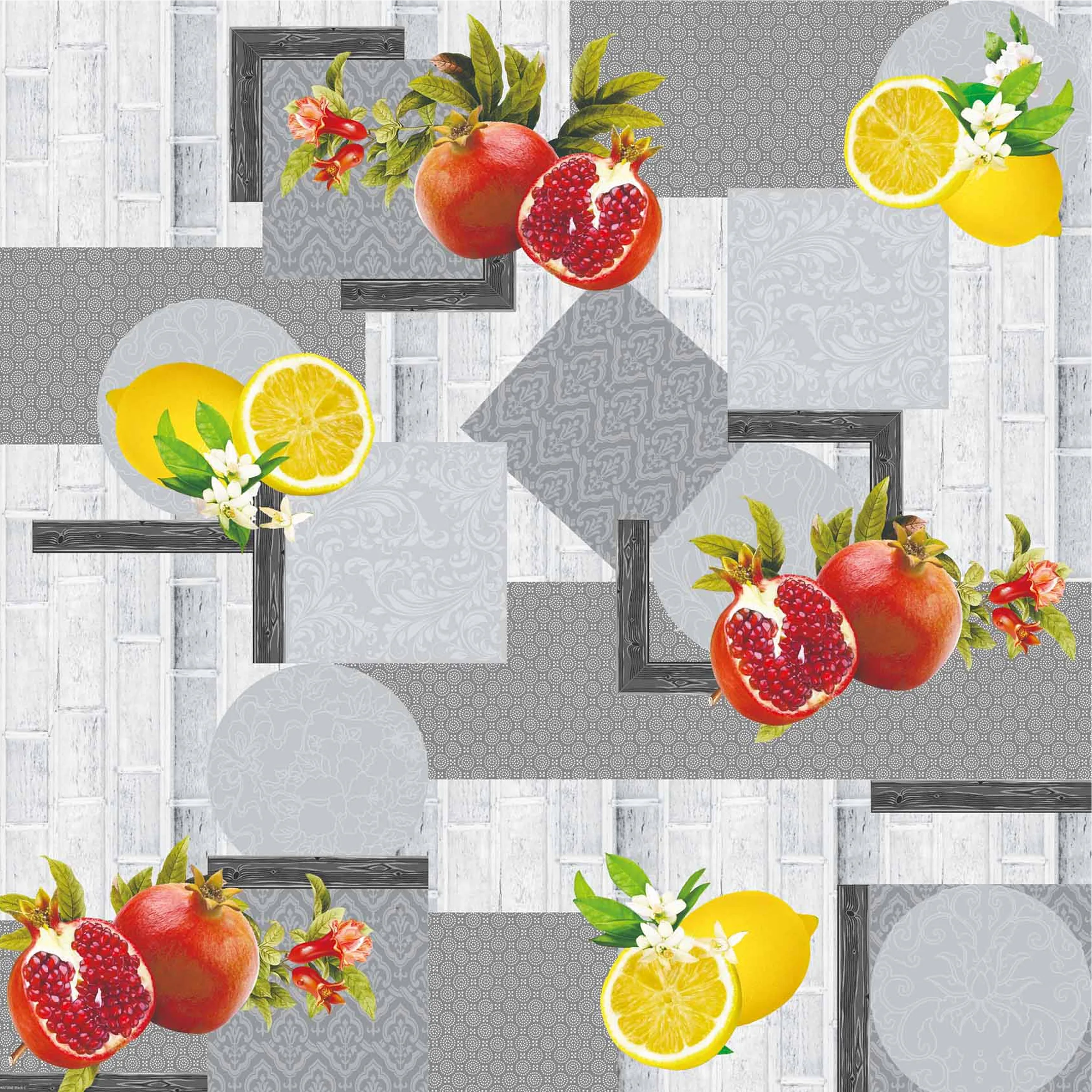 Cerata Stołowa PVC na Włókninie – Cytryny i Pomidory – Styl Kuchenny