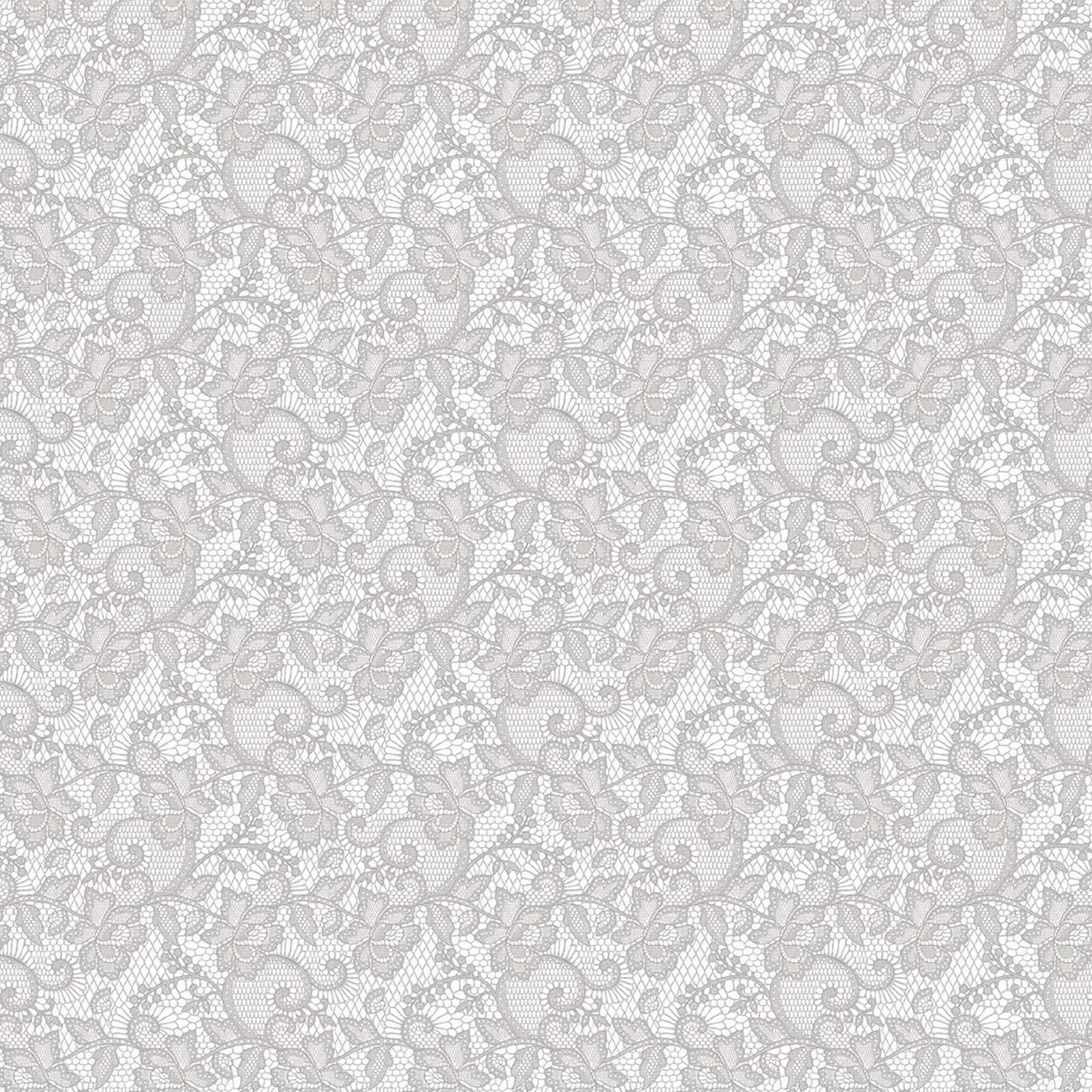 Cerata Stołowa PVC na Włókninie – Delikatny Ornament – Szaro-Biała