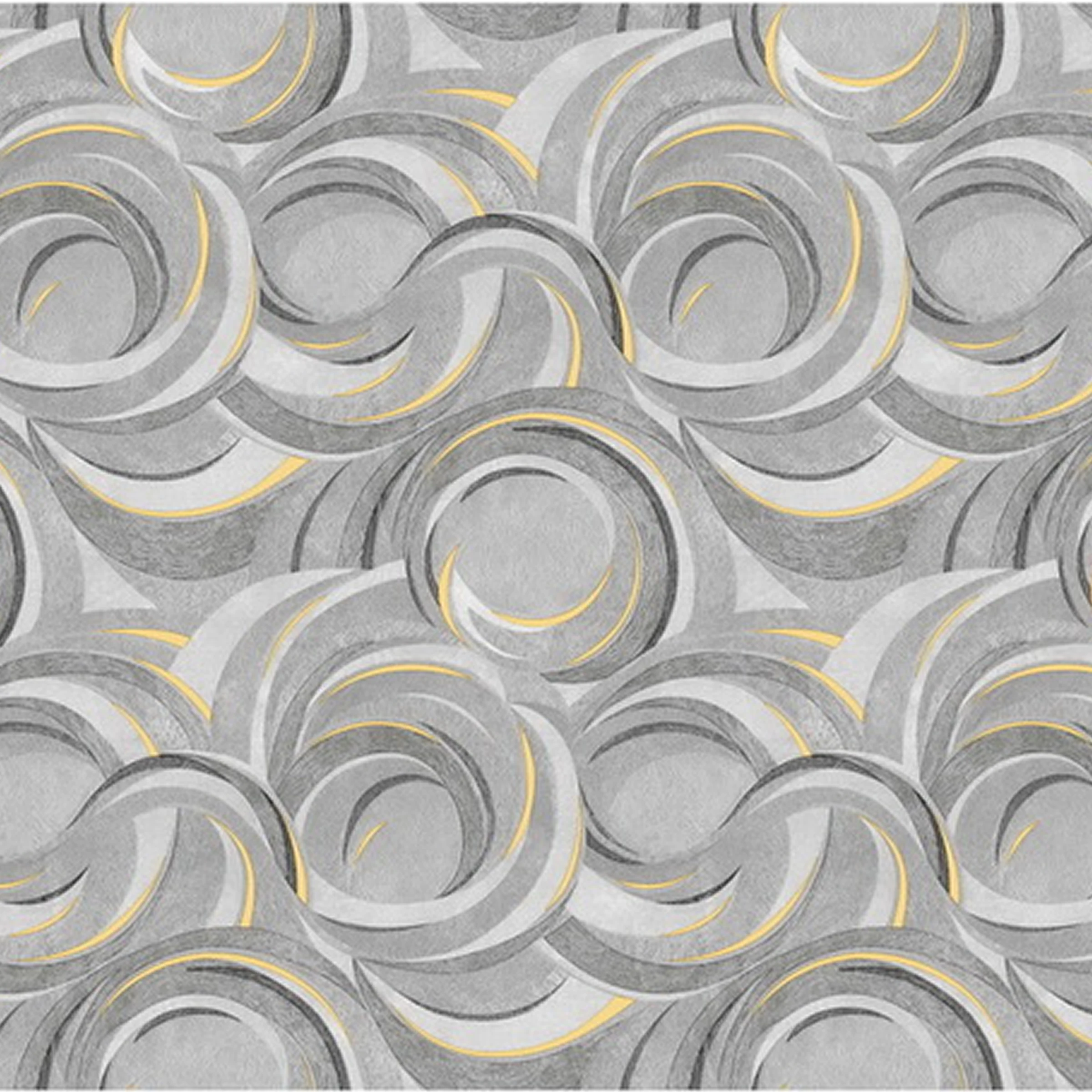 Cerata Stołowa PVC na Włókninie – Geometryczne Okręgi – Szaro-Grafitowa