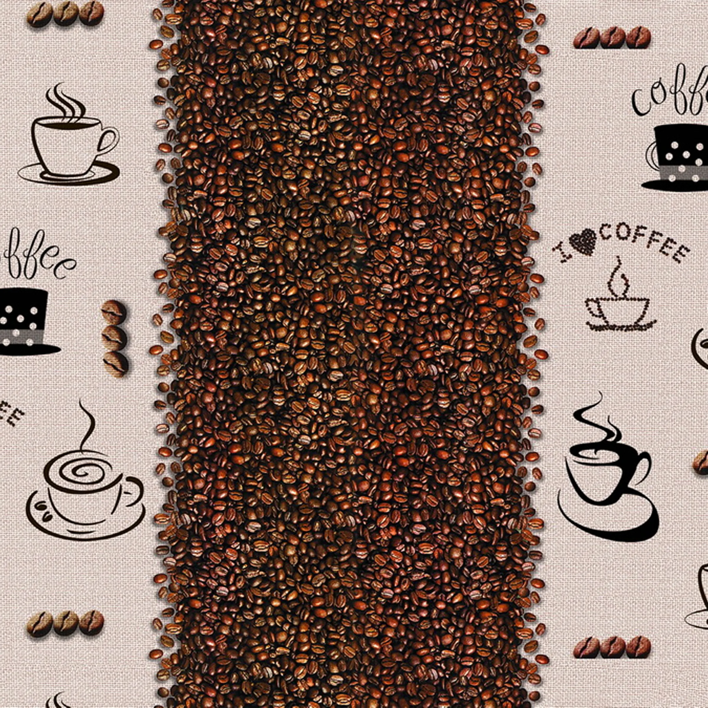 Cerata Stołowa PVC na Włókninie – Kawa i Ziarna – Motyw Kuchenny