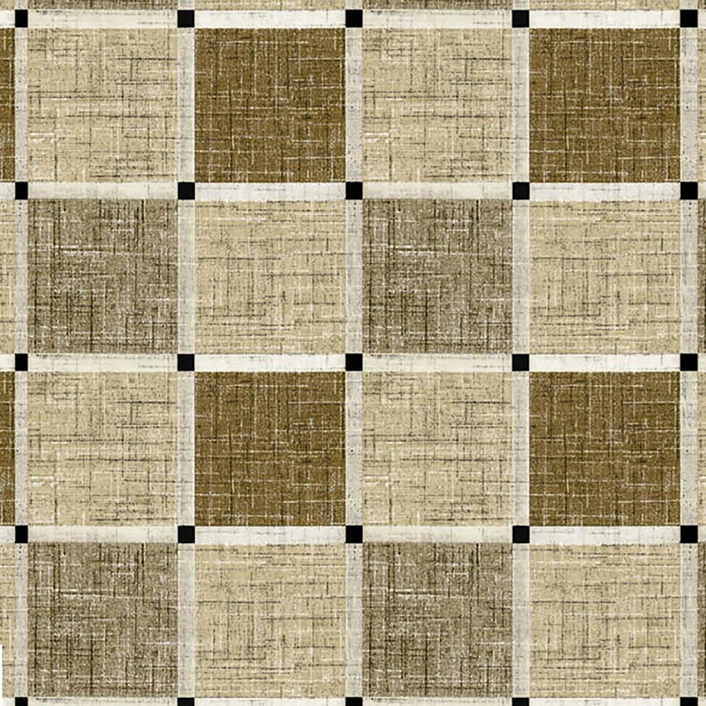 Cerata Stołowa PVC na Włókninie – Klasyczna Kratka – Beżowo-Brązowa