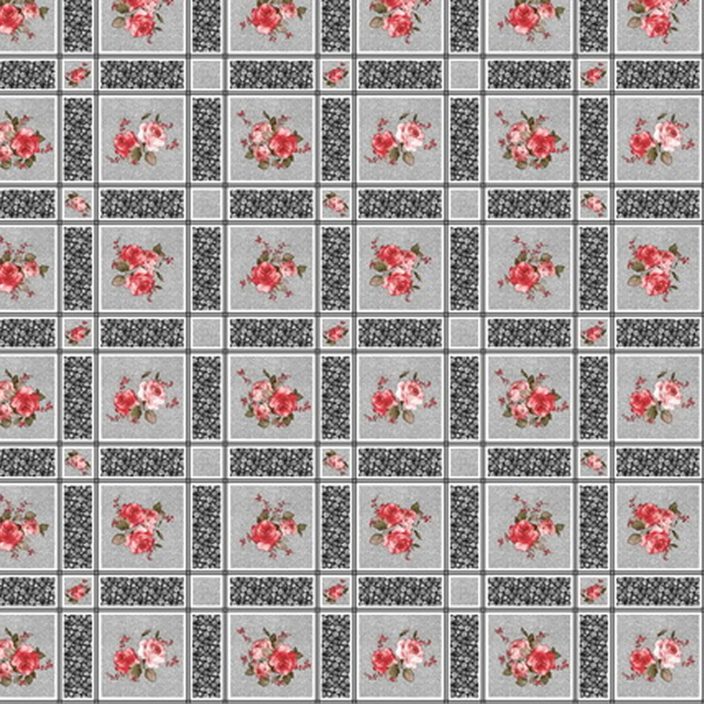 Cerata Stołowa PVC na Włókninie – Ornament Klasyczny – Szaro-Biały