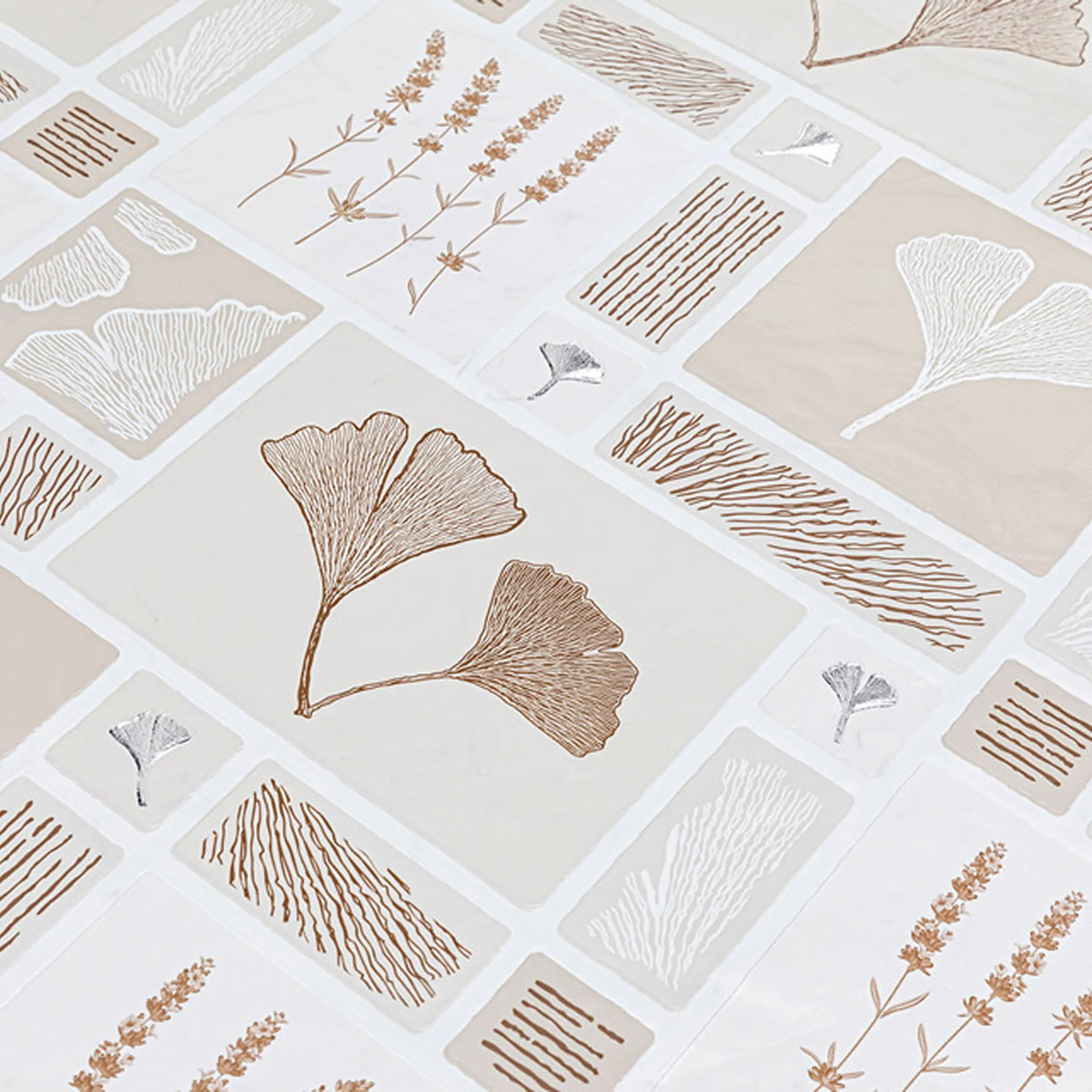 Cerata Stołowa Poliestrowa – Delikatny Ornament – Biało-Szary (2)